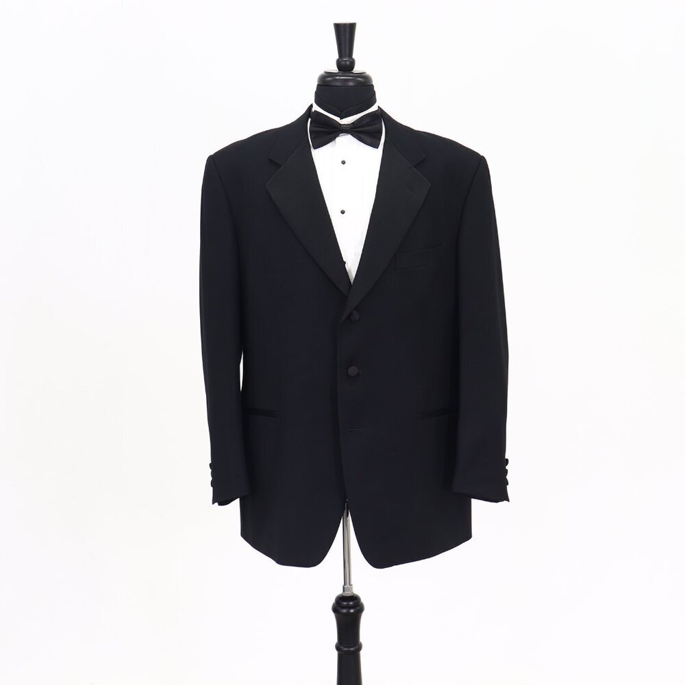 Vito Rufolo 44R Black Solid 3-Button Sport Coat Blazer Jacket T134